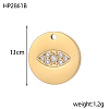 304 Stainless Steel Micro Pave Cubic Zirconia Pendants STAS-OY008-69G-2