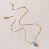Vintage European 304 Stainless Steel Half Oval Pendant Necklaces for Women PK1289-5