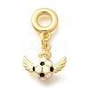 Brass Enamel Sport European Dangle Charms KK-U048-03G-02-1