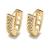 Brass with Clear Cubic Zirconia Hoop Earrings EJEW-B035-26KCG-1