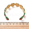 304 Stainless Steel Enamel Cuff Bangles for Women BJEW-F518-01G-3