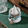 1 Set Synthetic Moonstone & Pearl Stretch Bracelets Set BJEW-SP0001-10-5