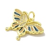 Brass Enamel Micro Pave Cubic Zirconia Pendants KK-Z042-11G-01-2