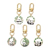 Panda Alloy Enamel Pendant Decoration HJEW-JM02602-2