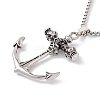Alloy Skull Anchor Pendant Necklace with 201 Stainless Steel Box Chains LS-NJEW-E016-07AS-3
