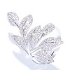 Brass Micro Pave Clear Cubic Zirconia Finger Rings FS-WG77E03-05-4