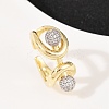 Brass Micro Pave Cubic Zirconia Adjustable Cuff Rings RJEW-C140-11G-2