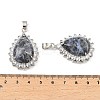 Natural Sodalite & Rhinestone Pendants G-K338-31P-02-3