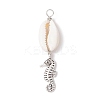 8Pcs 8 Styles Natural Cowrie Shell & Alloy Sea Animals Pendants PALLOY-JF03750-3