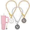 Flat Round with Letter Alloy Enamel Wine Glass Charms AJEW-AB00184-22-1