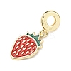 Brass Enamel Fruit European Dangle Charms KK-B159-03G-2