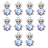 10Pcs Alloy Glass Pendants GLAA-YW0005-41P-03-1