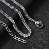 3MM 304 Stainless Steel Wheat Chain Necklaces for Men STAS-V011-03D-P-1