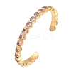 304 Stainless Steel & Cubic Zirconia Cuff Bangles for Women BJEW-T031-01A-4