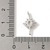 Brass Pave Clear Cubic Zirconia Star Links Connector Charms LS-KK-K371-06P-3