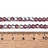 AB Color Plated Transparent Glass Beads Strands GLAA-G127-01-02R-2