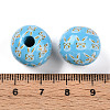 Easter Theme Printed Wood Beads WOOD-T032-22F-3