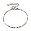 Non-Tarnish 201 Stainless Steel Rugby Beaded Chain Bracelets LS-BJEW-G696-01A-P-1
