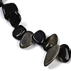 Natural Golden Sheen Obsidian Nuggets Beads Strands G-B125-A01-01-3