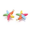 304 Stainless Steel Enamel Pendants X1-STAS-T068-14B-2