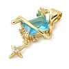 Brass Micro Pave Cubic Zirconia Pendants KK-K298-56G-2