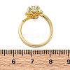 Brass Micro Pave Clear Cubic Zirconia Cuff Rings for Women RJEW-C118-09G-5