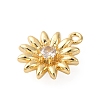 Brass Pave Clear Cubic Zirconia Charms LS-KK-V016-18G-2