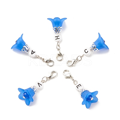 Frosted Flower Transparent Acrylic Pendant Decoration HJEW-JM00628-03-1