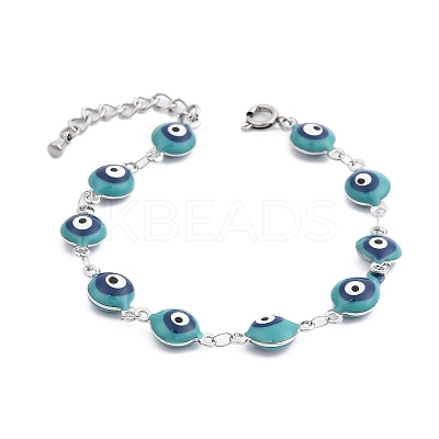 304 Stainless Steel Link Chain Bracelets BJEW-K265-007P-03-1