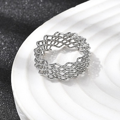 5Pcs 304 Stainless Steel Open Cuff Rings for Women RJEW-K313-02P-1