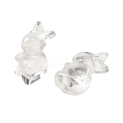 Synthetic Quartz Crystal Rabbit Figurines DJEW-Z006-01-1