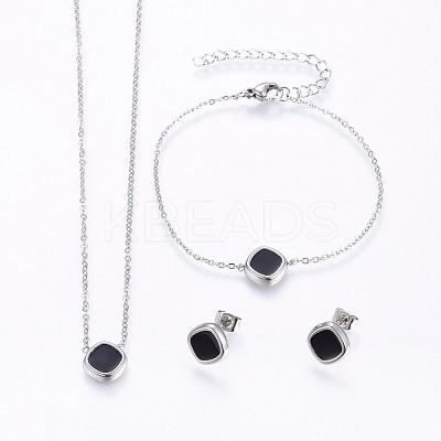 304 Stainless Steel Jewelry Sets SJEW-H129-27P-1