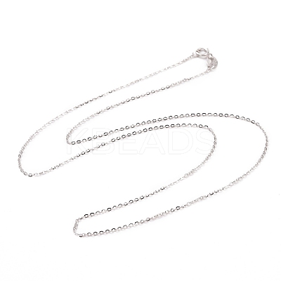 Anti-Tarnish Rhodium Plated 925 Sterling Silver Cable Chains Necklace for Women STER-I021-08B-P-1