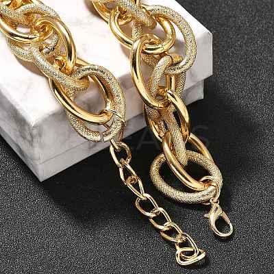 Punk Hiphop Styles Alloy Rope Chain Necklaces for Men LS-NJEW-K391-01G-1