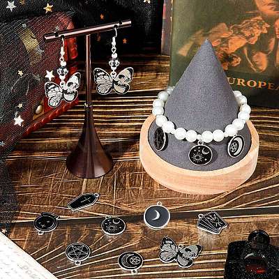 32Pcs 8 Style Alloy Enamel Pendants ENAM-SC0003-91-1