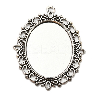Tibetan Style Pendant Cabochon Settings TIBEP-G007-AS-1