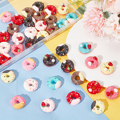 42Pcs 14 Styles Opaque Resin Decoden Cabochons FIND-CA0007-33-1