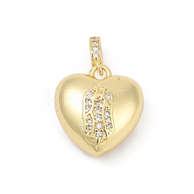 Brass Micro Pave Cubic Zirconia Pendants KK-D317-090G-1