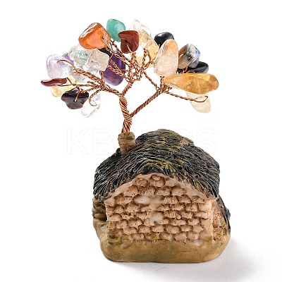 Resin & Natural Mixed Stone Model Ornament DJEW-Z001-01C-1