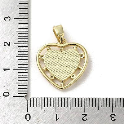 Brass Pave Shell Pendants KK-I708-15C-G-1