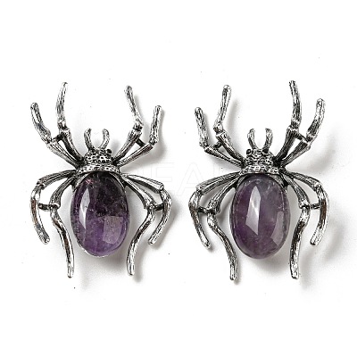 Dual-use Items Alloy Pave Jet Rhinestone Spider Brooch JEWB-C026-07C-AS-1