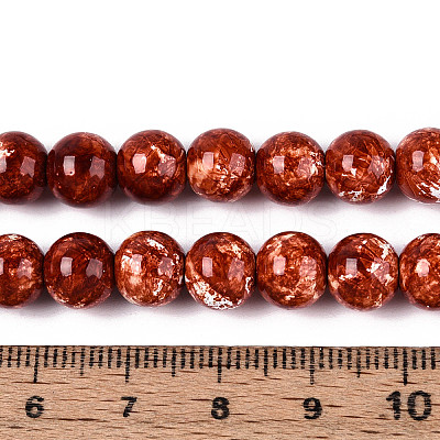 Baking Paint Glass Beads Strands DGLA-N016-8mm-06-1