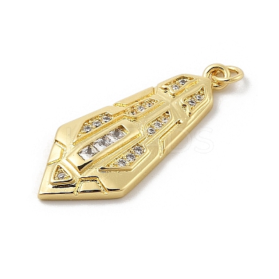 Brass Micro Pave Cubic Zirconia Pendants KK-U047-07G-04-1