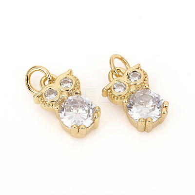 Brass Micro Pave Cubic Zirconia Charms ZIRC-L096-13G-1
