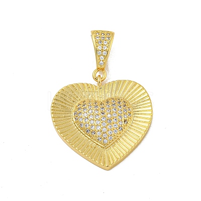 Brass Micro Pave Cubic Zirconia Pendants KK-N254-131G-1