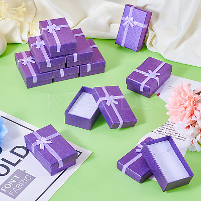 Rectangle Paper Jewelry Storage Gift Boxes with Bowknot LS-CON-TAC0014-09A-1