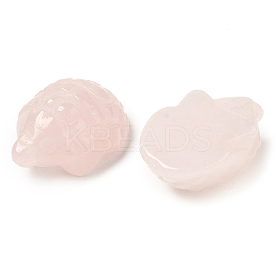 Natural Rose Quartz Carved Hedgehog Statues Ornament DJEW-C019-03D-1