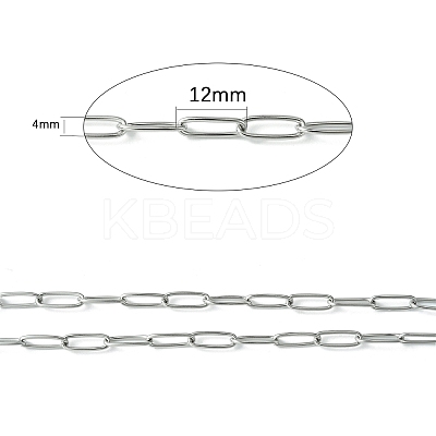 Non-Tarnish Handmade 304 Stainless Steel Paperclip Chains STAS-F230-15P-1