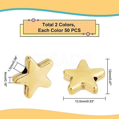 100Pcs 2 Colors Tibetan Style Alloy Beads TIBE-PH0001-44-1