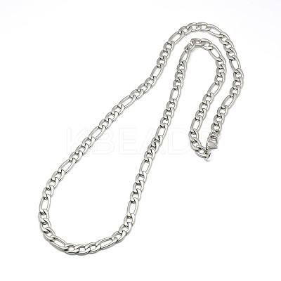 Tarnish Resistant Fashionable Matte 304 Stainless Steel Figaro Chain Necklaces for Men LS-STAS-A028-N017MP-1